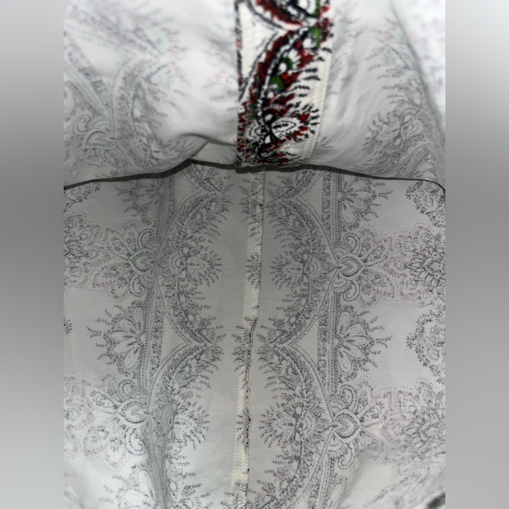 Maeve Kaleidoscope Button-Front Pencil Skirt Size 0 Ivory Paisley Anthropologie - Picture 5 of 7